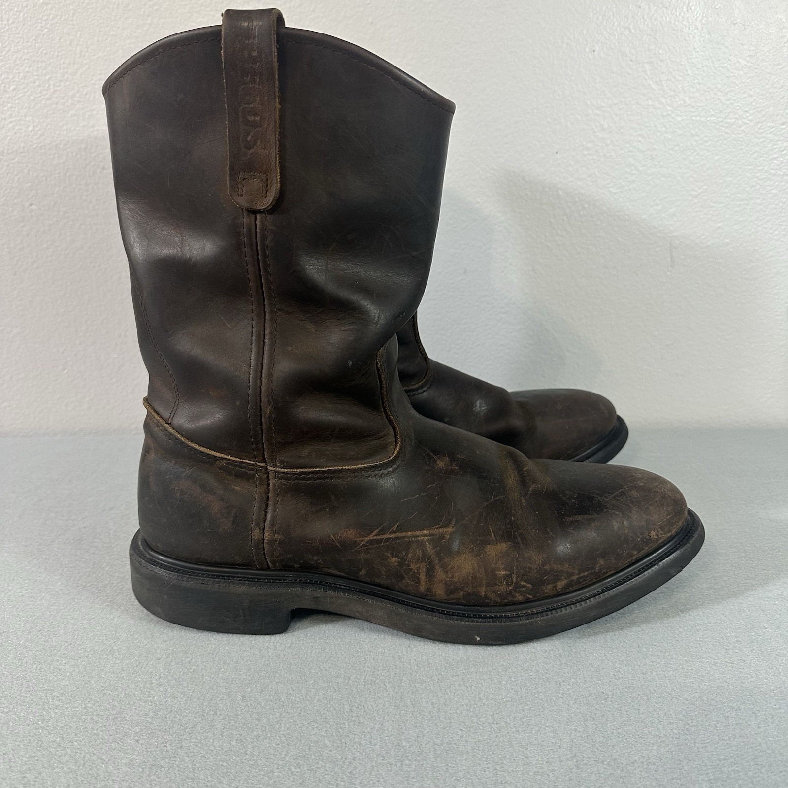 Red Wing Boots Size 13 D Soft Toe Brown Leather Motorcycle Work Usa Pecos